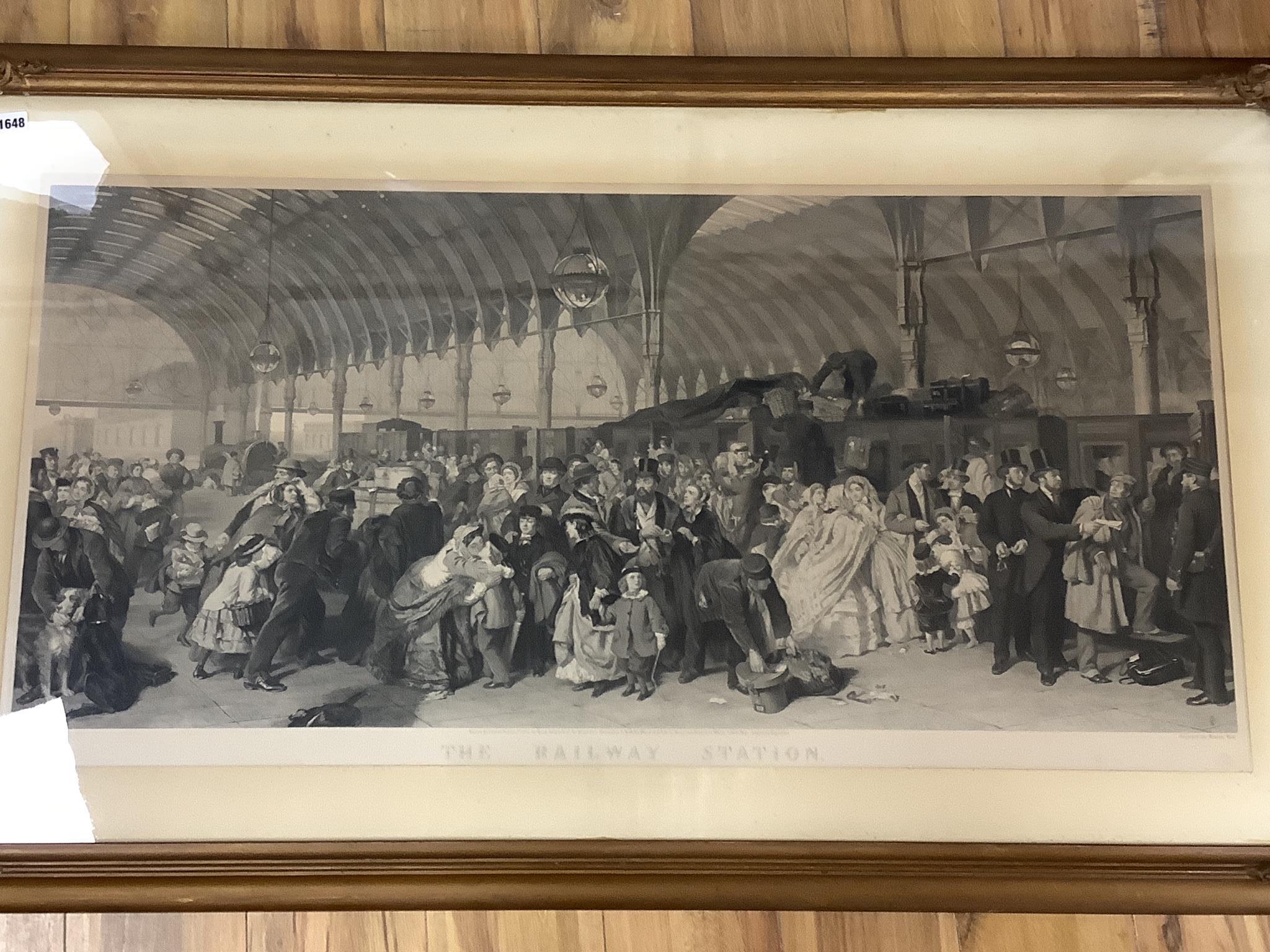 Francis Hall after William Powell Frith, engraving, The Railway Station 47x113cm